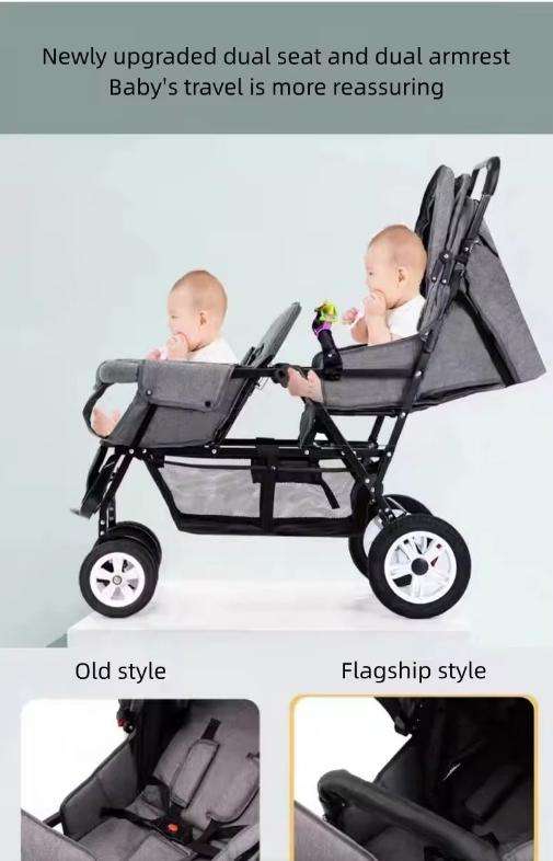 Double Baby Stroller Trolley Car Portable Fold Baby Stroller For Twins