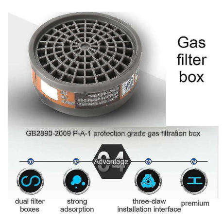 Gas Mask With Safety Goggles, Dust Respirator With Activated Carbon Filter