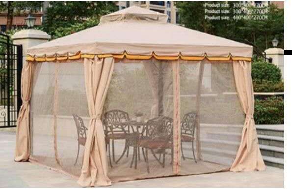 Deluxe Outdoor Gazebo with Mosquito Netting and Double Vented Roof