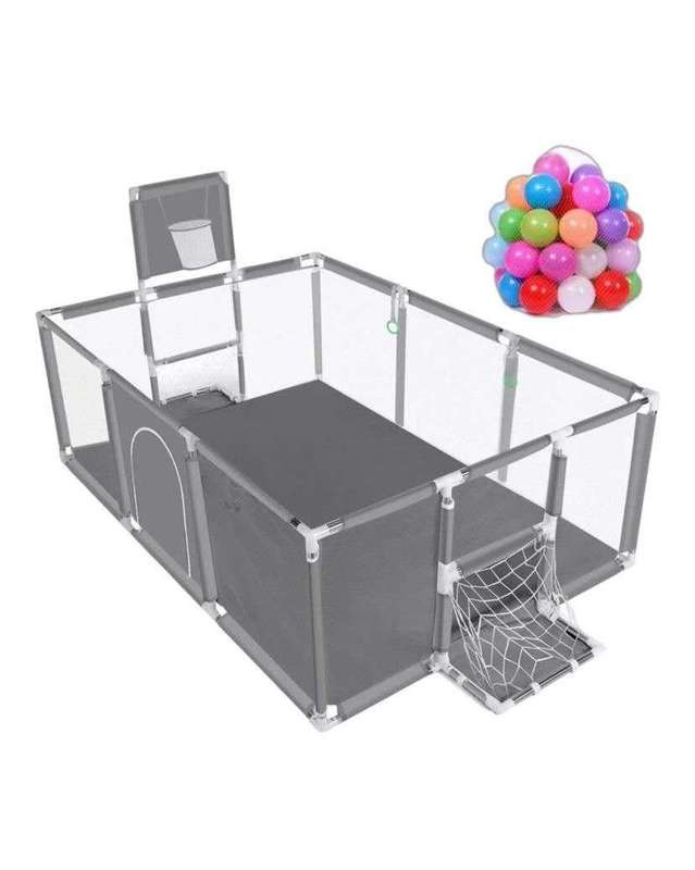 Indoor Outdoor Foldable Steel Children Playpen With Safety Net