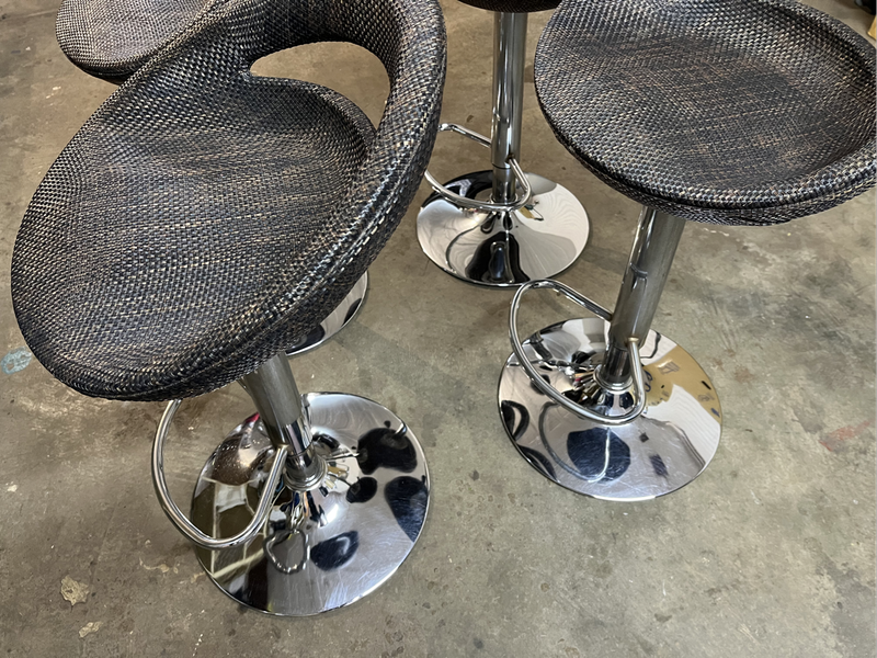 Six Swivel Bar Stools