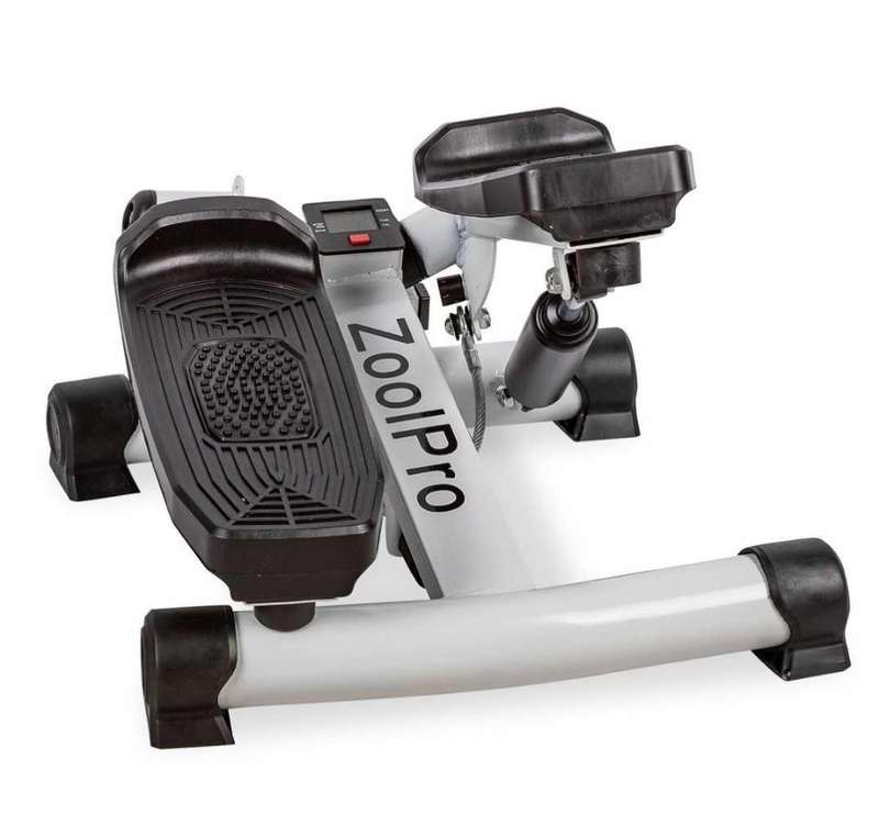 Zoolpro Pedal Electric Resistance Stepper Exercise Trainer - Black & White