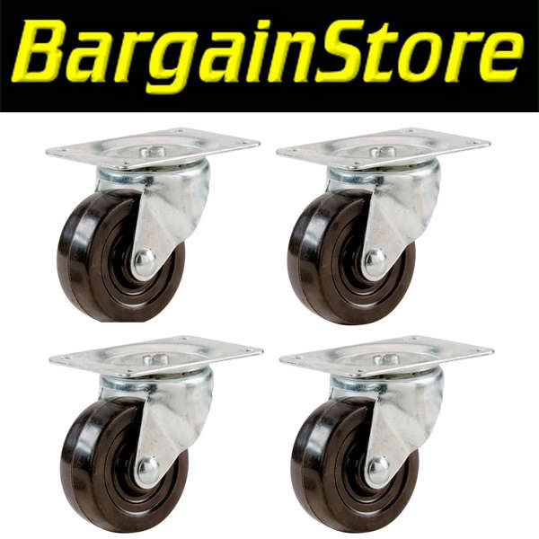 4 Piece 1.5" Castor Wheel Set with Brakes