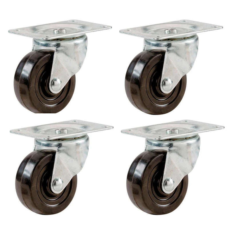 4 Piece 1.5" Castor Wheel Set with Brakes