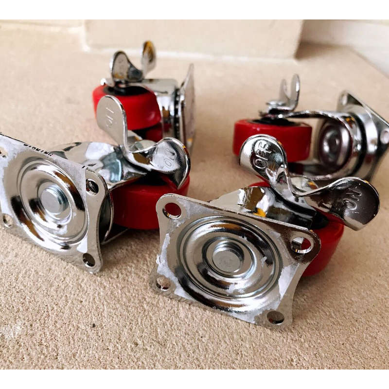 4 Piece 1.5" Castor Wheel Set with Brakes