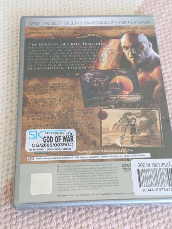God of War Playstation 2 Platinum PAL Version