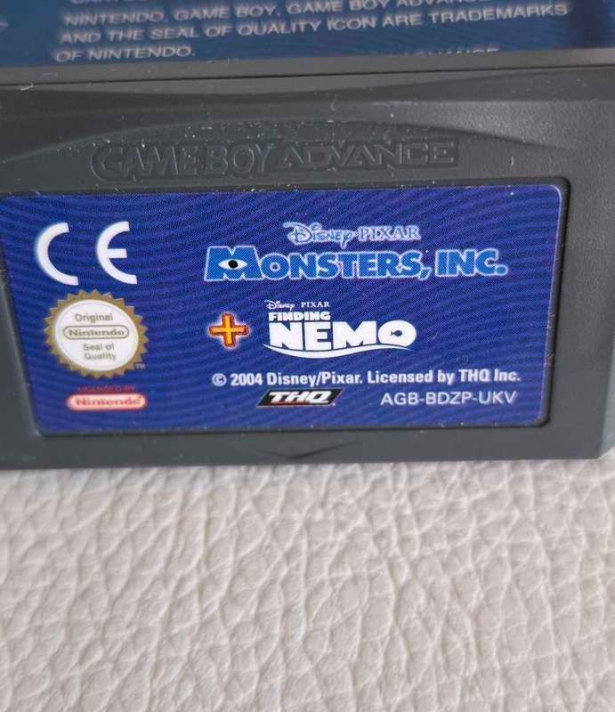 Disney Pixar Monsters Inc + Finding Nemo 2in 1 Gameboy