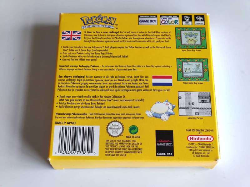 Pokémon Yellow Version Gameboy