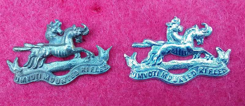 UMVOTI MOUNTED RIFLES COLLAR  BADGES
