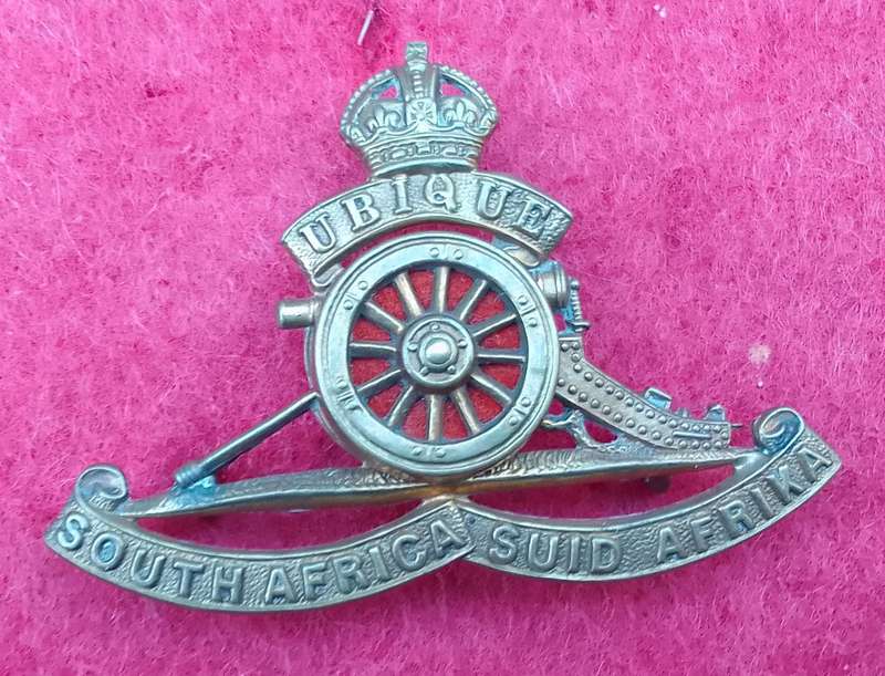 SOUTH AFRICAN ARTILLERY ( DOUBLE WHEEL ) CAP BADGE
