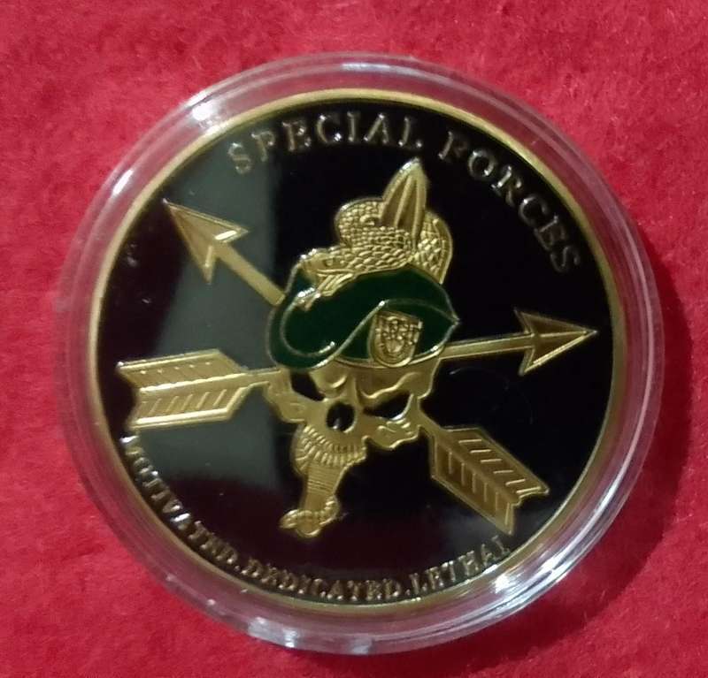 Green Beret Skull Challenge coin