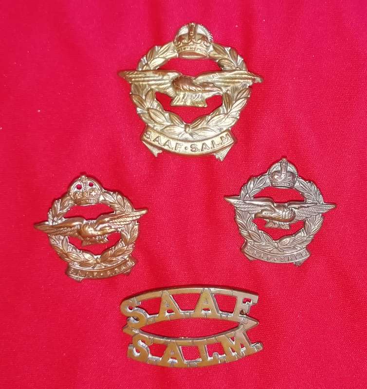 SAAF / SALM Brass Cap & Collar badges