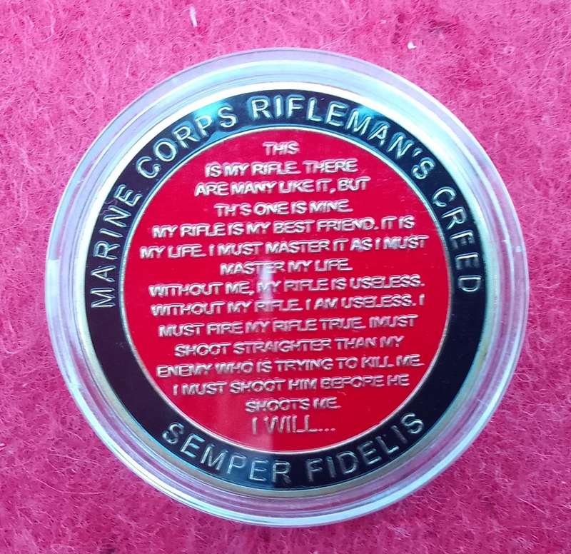 US Marine Corps Creed challenge coin ( golden )