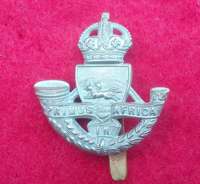 DURBAN LIGHT INFANTRY CAP BADGE-1919-1950`S-WHITE METAL -SLIDER