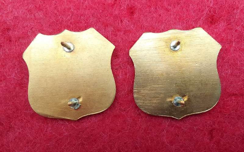DURBAN LIGHT INFANTRY BRASS COLLAR BADGES X2 WORN POST 1964.
