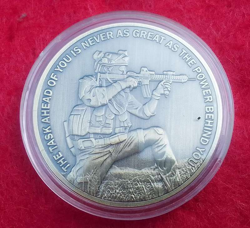 Bronze Kneeling Soldier Challenge coin