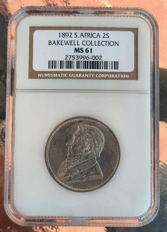 1892!! Paul Kruger!! TwoShilling!! R1 Start!! MS61-Ultra Rare in this condition!!