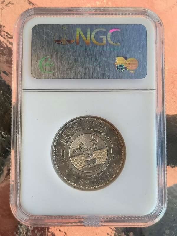 1892!! Paul Kruger!! TwoShilling!! R1 Start!! MS61-Ultra Rare in this condition!!