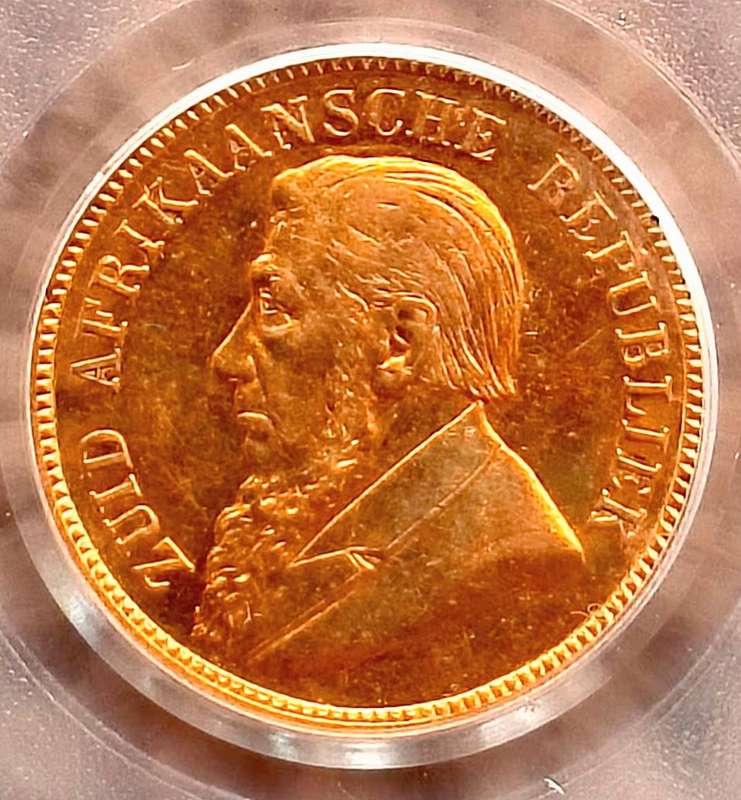 1895!! Single Shaft!! Paul Kruger. Gold Halfpond!! AU53-Graded!! One shaft-Ultra rare!! R1 Start!!