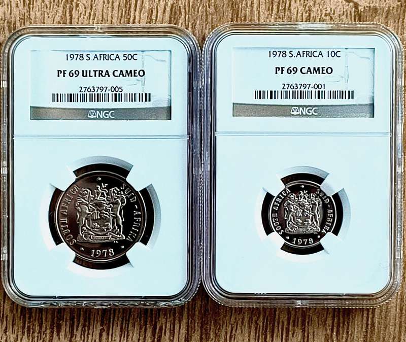 1978 Proof NGC graded!! Incl. Rare 69PF-Cameo and Ultra Cameo coins!! Mandela Smiley incl..!!