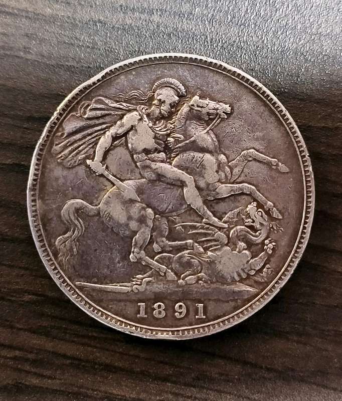 1891!! Five Shilling!! Queen Victoria Silver Coin!! Rare!! Beautiful investment!! Auction-R1 Start!!