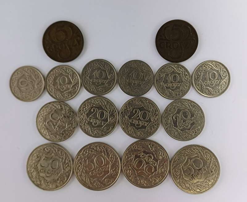 Poland 1923 5,10.20 & 50 Groszly coins