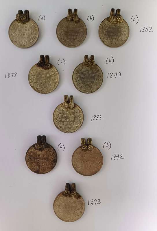 India, Victorian Rupee Coin Pendants (Coins are 917 silver, clasp metal) R200 Each!!
