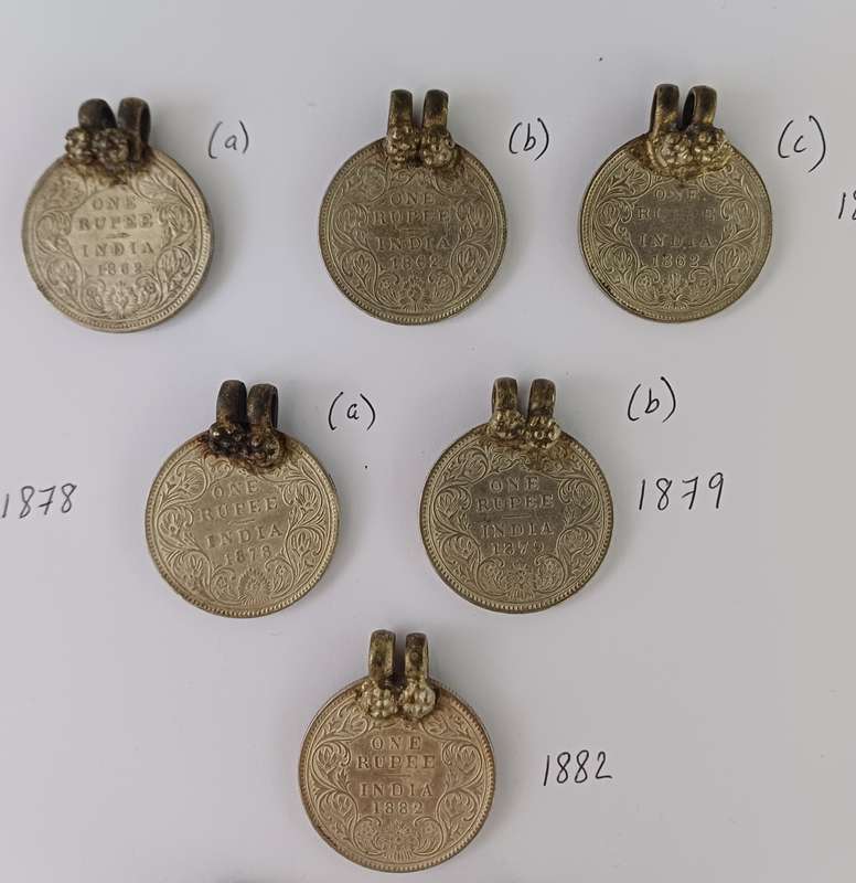 India, Victorian Rupee Coin Pendants (Coins are 917 silver, clasp metal) R200 Each!!