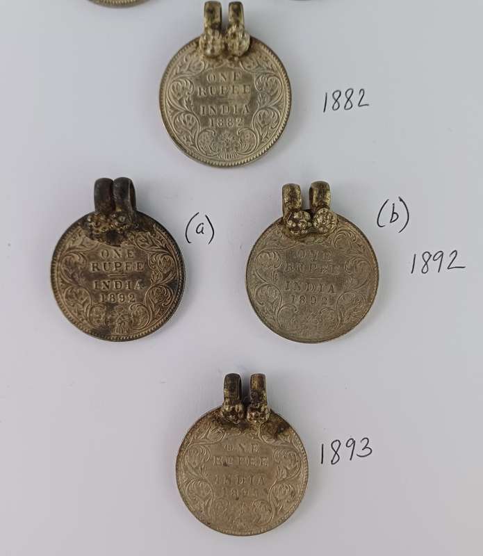 India, Victorian Rupee Coin Pendants (Coins are 917 silver, clasp metal) R200 Each!!