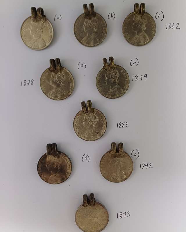India, Victorian Rupee Coin Pendants (Coins are 917 silver, clasp metal) R200 Each!!