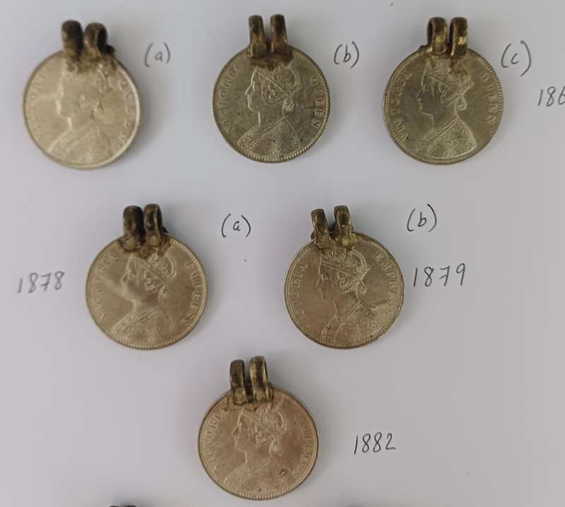 India, Victorian Rupee Coin Pendants (Coins are 917 silver, clasp metal) R200 Each!!