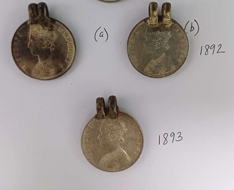 India, Victorian Rupee Coin Pendants (Coins are 917 silver, clasp metal) R200 Each!!