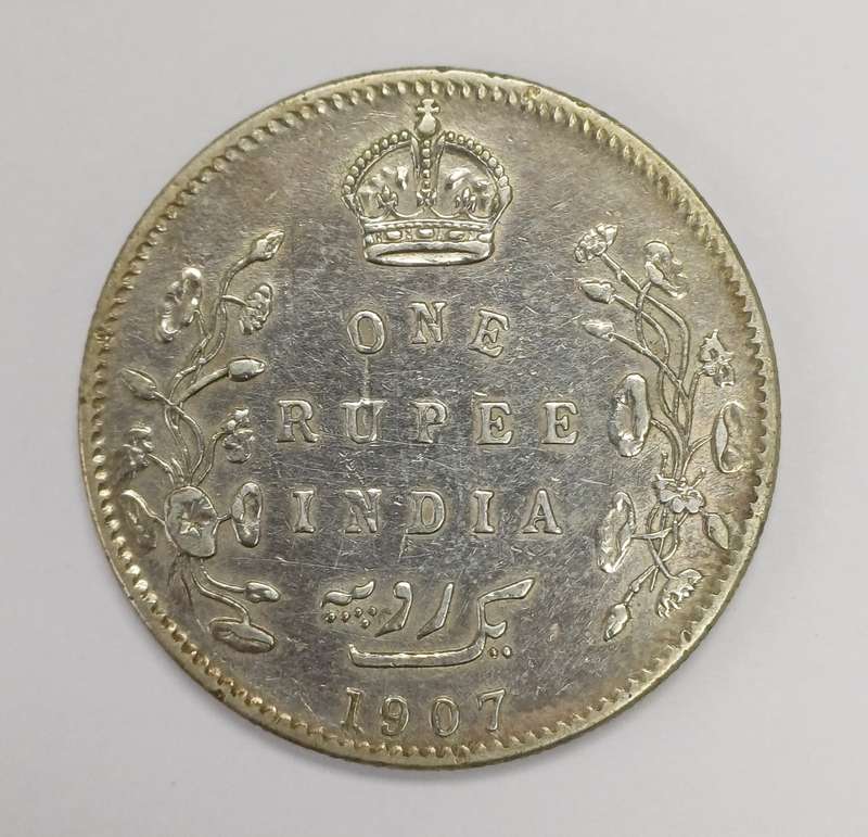 India Silver Rupee 1907