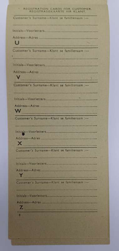 South African Rationing Scheme Coupon Book With Authorization Letter for 5 Gallons of Petrol