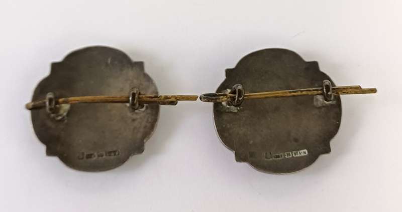 Medical Council of Southern Rhodesia Silver Nursing Sister Epaulette Badge Pair