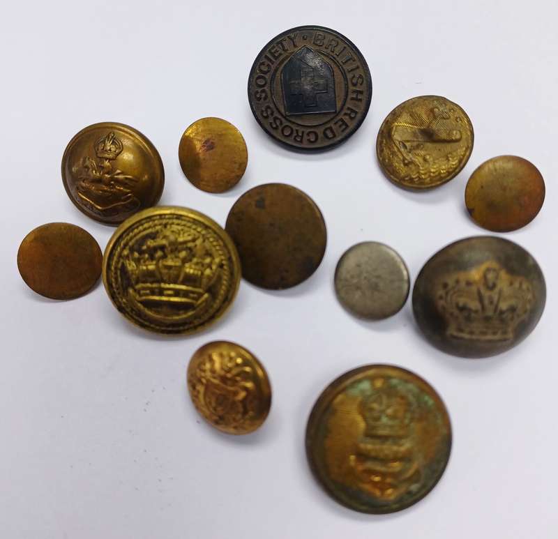 Assorted Vintage Military Buttons, Includes Boer War Period