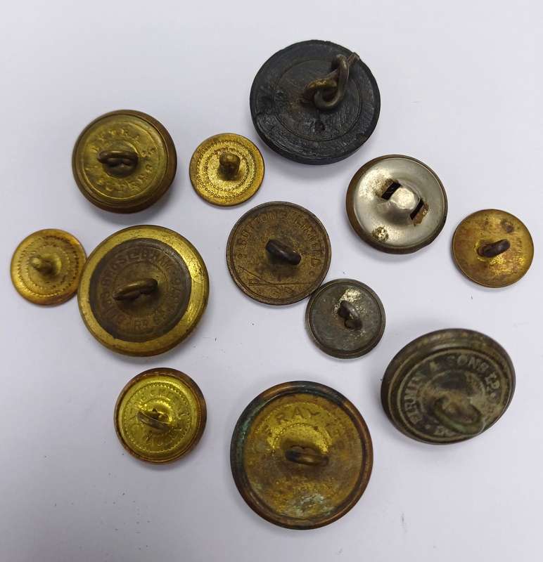 Assorted Vintage Military Buttons, Includes Boer War Period