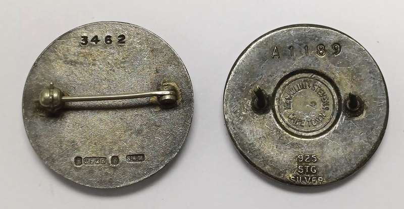 South African Ralways (SAR) Safety Badges, 5 and 10 years