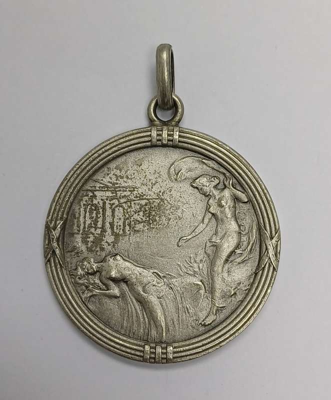Italy Casciana Fascist Period, Silver Medal Dedicated to Edoardo Fairmas