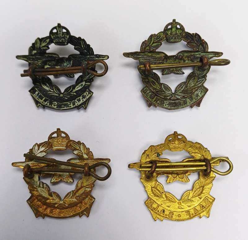 WW2 Period SAAF Collar Badges, 4 Different Colour Types