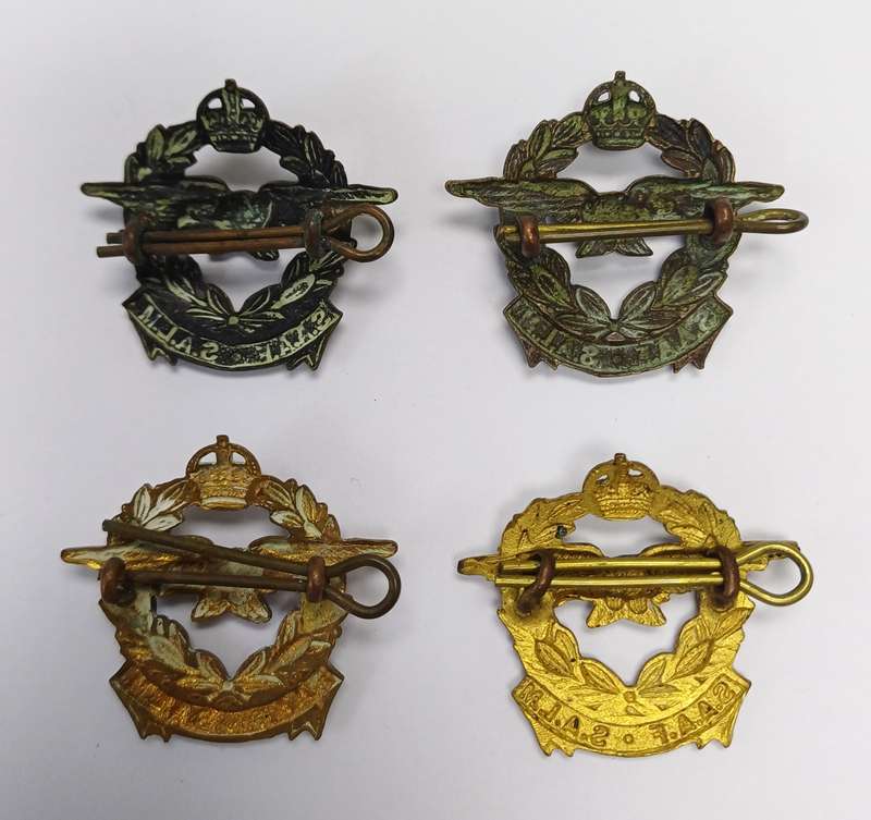 WW2 Period SAAF Collar Badges, 4 Different Colour Types