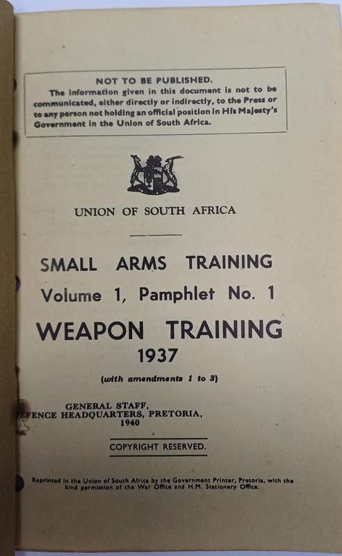 SADF WW2 Light Machine Gun Training Pamphlet