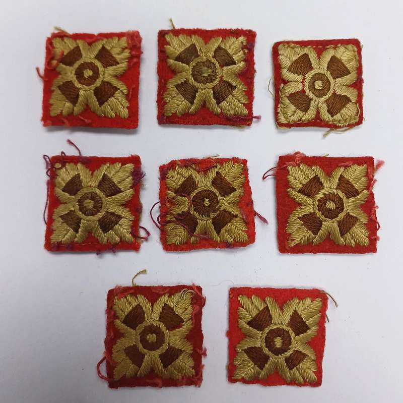 Rhodesian WWII Period Cotton Rank Pips X 8