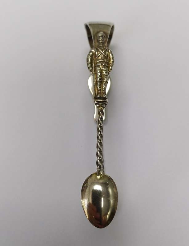 Boer War Period Silver Sugar Tongs with British Soldiers