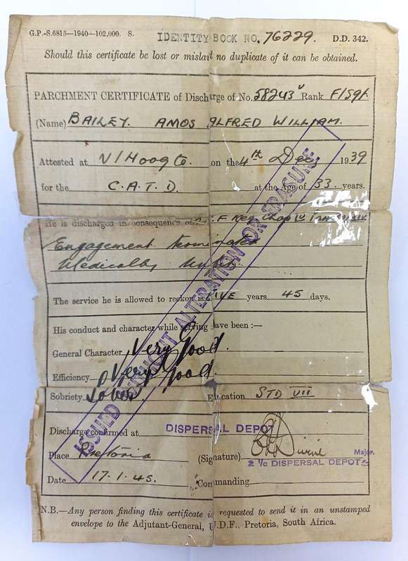 WWII Group Awarded to A. A. W. Bailey (58243)