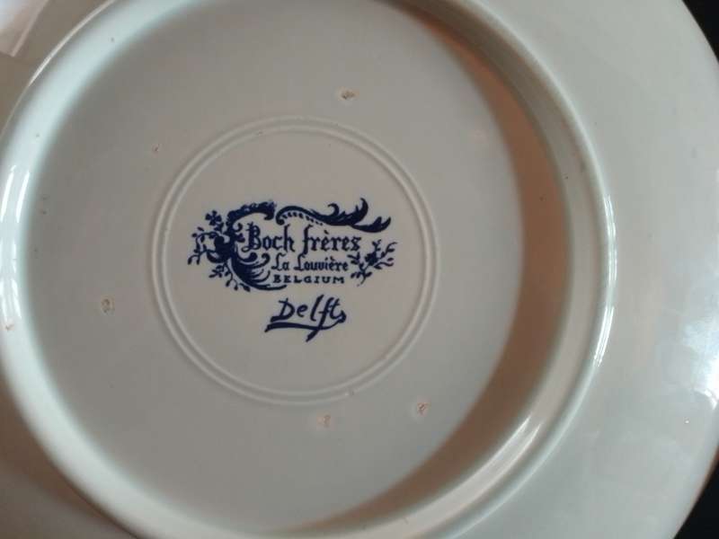 Vintage 1960's Boch Frères Delft Plate
