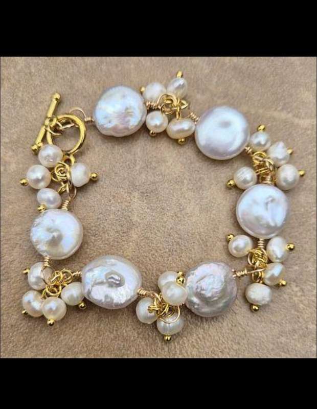 Natural Baroque Keshi Pearl Bracelet