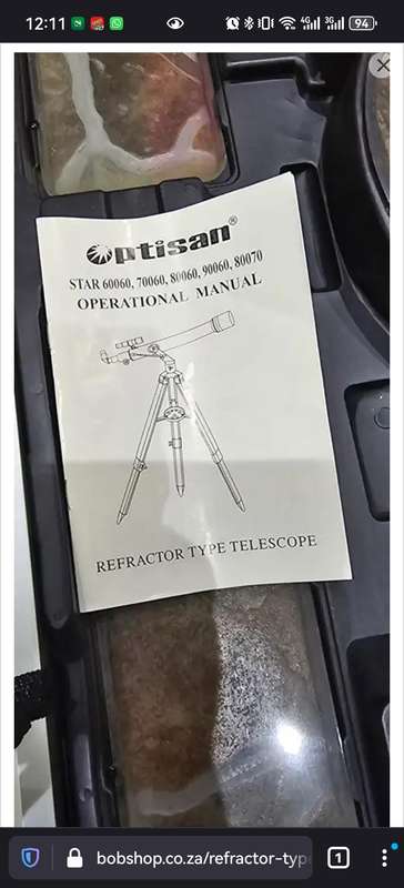 REFRACTOR TYPE TELESCOPE (COMPLETE SET WITH TRIPOD)IN CASE-MINT CONDITION