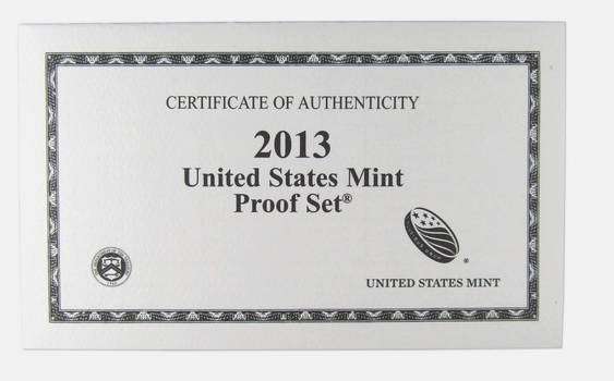 2013 Clad Proof Set U.S. Mint Original Government Packaging OGP COA
