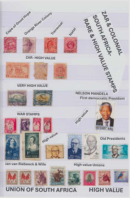 STAMP STOCK BOOK- with Very High Value Stamps. Lots in MINT cond. 10 side Book. Sleeves. Not hinge.